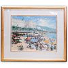 French Riviera "Cannes" Signed Lithograph by Henri Plisson