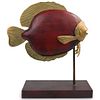Wood & Brass Fish Sculpture