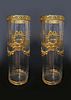19th C. Pair of Baccarat Crystal & Bronze Vases