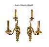 Pair of Ormolu Two-Branched Wall-Lights, Boulle Signed