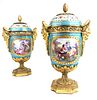 A Pair of French Sevres Porcelain & Bronze Vases
