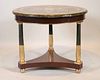Empire Faux Inlaid Marble Circular Center Table