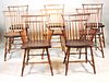 Assembled Set of Eight Faux Bamboo Windsor Chairs