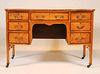 Neoclassical Leather-Inset Maple Writing Desk