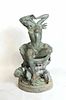 Patinated Metal Fountain of Nude Woman on Fish