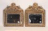 Pair of Baroque Style Brass Repousse Mirrors