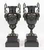 Pair of Neoclassical Style Patinated Metal Urns