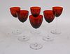 Nineteen Baccarat Red and Colorless Wine Glasses
