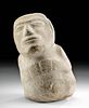 Early Maya Limestone Figure with Clasped Hands