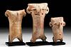 Lot of 3 Vicus Pottery Figures of Family by Same Hand