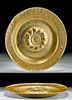 Late 15th C. European Brass Alms Plate with Inscription