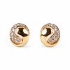 Pair of 14K Gold Diamond Yin Yang Earrings