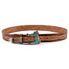 Navajo Sterling Turquoise Buckle & Leather Belt