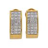 18K Gold Diamond Half Hoop Earrings