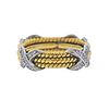 Tiffany &amp; Co Schlumberger Rope 18K Gold Diamond X Band Ring