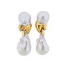 18k Gold Baroque Pearl Cocktail Earrings 