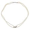 Tiffany &amp; Co Silver Pearl Infinity Double Strand Necklace
