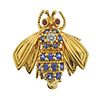 Tiffany &amp; Co 18K Gold Diamond Ruby Sapphire Bee Brooch Pin