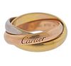 Cartier Trinity 18K Tri Color Gold Band Ring Size 52