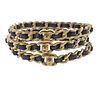 Chanel Leather Chain Bangle Bracelet Lot of 3