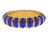 Cartier 18k Gold Blue Enamel Bangle Bracelet
