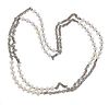 David Yurman Silver Pearl Long Necklace