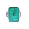 Platinum 13.86ct Emerald Diamond Ring 