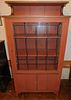 ARTS & CRAFTS LEADED GLASS CABINET