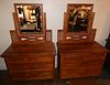 PAIR ARTS & CRAFTS OAK CHESTS & MIRRORS
