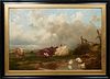 Charles Coumont (1822-1889, Belgian), "Animals in Landscape," 19th c., oil on canvas, unsigned, presented in a gilt and ebonized frame, H.- 27 in., W.
