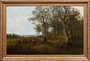 Louise Steffens (1841-1865, Belgian), "La Chasse au Renard," 19th c., oil on canvas, signed lower right, presented in a gilt frame, H.- 26 in., W.- 41