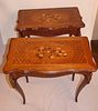 PAIR FRENCH INLAID GAME TABLES