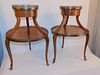 PAIR FRENCH 2 TIER TABLES 