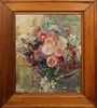 Alberta Kinsey (1875-1952, New Orleans), "Still Life of Flowers in a Vase," 20th c., oil on canvas, signed lower left, presented in a wide pine frame,