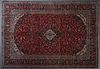 Semi-Antique Persian Kashan Carpet, 9' 2 x 12' 7.