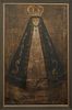 Cuzco School, "Our Lady of Solitude," 20th c., oil on canvas, presented in an ebonized frame, H.- 46 1/2 in., W.- 29 in., Framed H.- 51 1/4 in., W.- 3