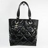 Chanel Women's Patent Leather Tote Bag Black