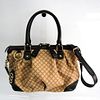 Gucci Sukey Diamante 247902 Women's Canvas,Leather Handbag,Shoulder Bag Beige,Black,Brown