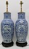 (2) Large Chinese Blue and White Vases.