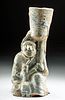 Chinese Han Glazed Pottery Figural Lamp w/ TL Test