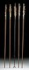 Five Japanese Edo & Meiji Bamboo Arrows w/ Iron Tips
