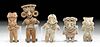 Lot of Five Pre-Columbian West Mexican Pottery Figures