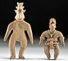 Lot of 2 Colima Pottery Standing Figures