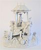 German Porcelain Group, people in gazebo, blue mark on back, height 13 1/2 inches.