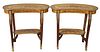 Pair Louis XV Style Kidney Shaped Tables, with brass mounts, 20th Century, height 30 inches, top 14 1/2" x 32".