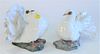 Pair Rosenthal Dove Bird Figures, signed 'F. Heidenreich', height 5 3/4 inches, length 7 inches.