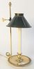 Small Brass Bouillotte Table Lamp, with adjustable tole shade.