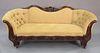 Empire Mahogany Carved Sofa, with custom upholstery, circa 1840, height 34 1/2 inches, length 83 inches. Provenance: Matthes-Theriault Collection, Woo