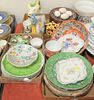 Three Tray Lots of Porcelain, to include Chinese porcelain plates; along with Japanese plates, bowl, cups, etc.