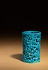 A Turquoise Glazed Porcelain Brushpot, Bitong